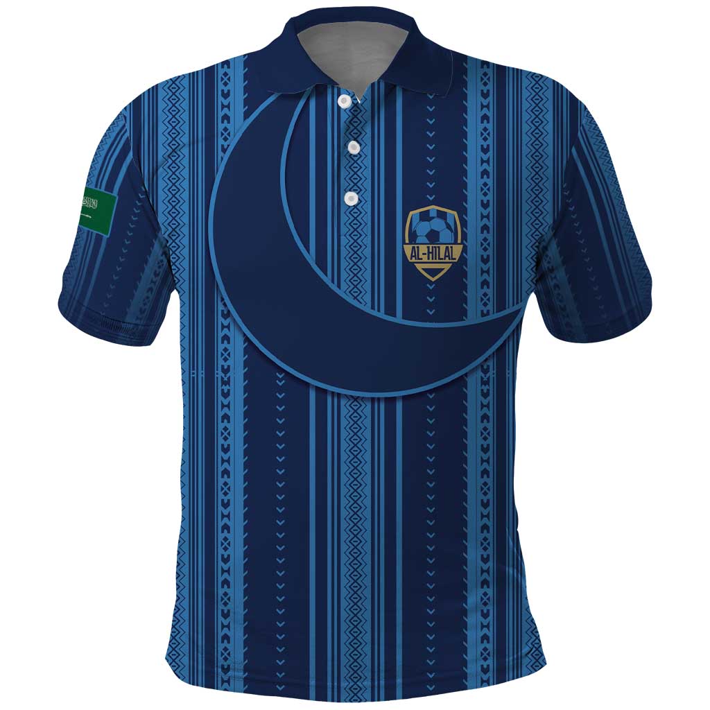Saudi Football Al Zaeem Custom Polo Shirt Crescent Moon - Wonder Print Shop