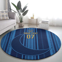 Saudi Football Al Zaeem Custom Round Carpet Crescent Moon - Wonder Print Shop
