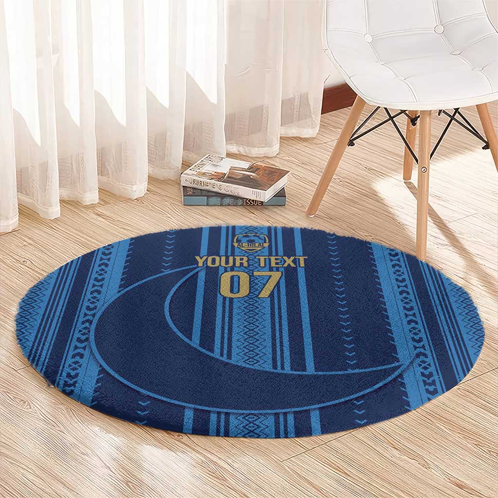 Saudi Football Al Zaeem Custom Round Carpet Crescent Moon - Wonder Print Shop