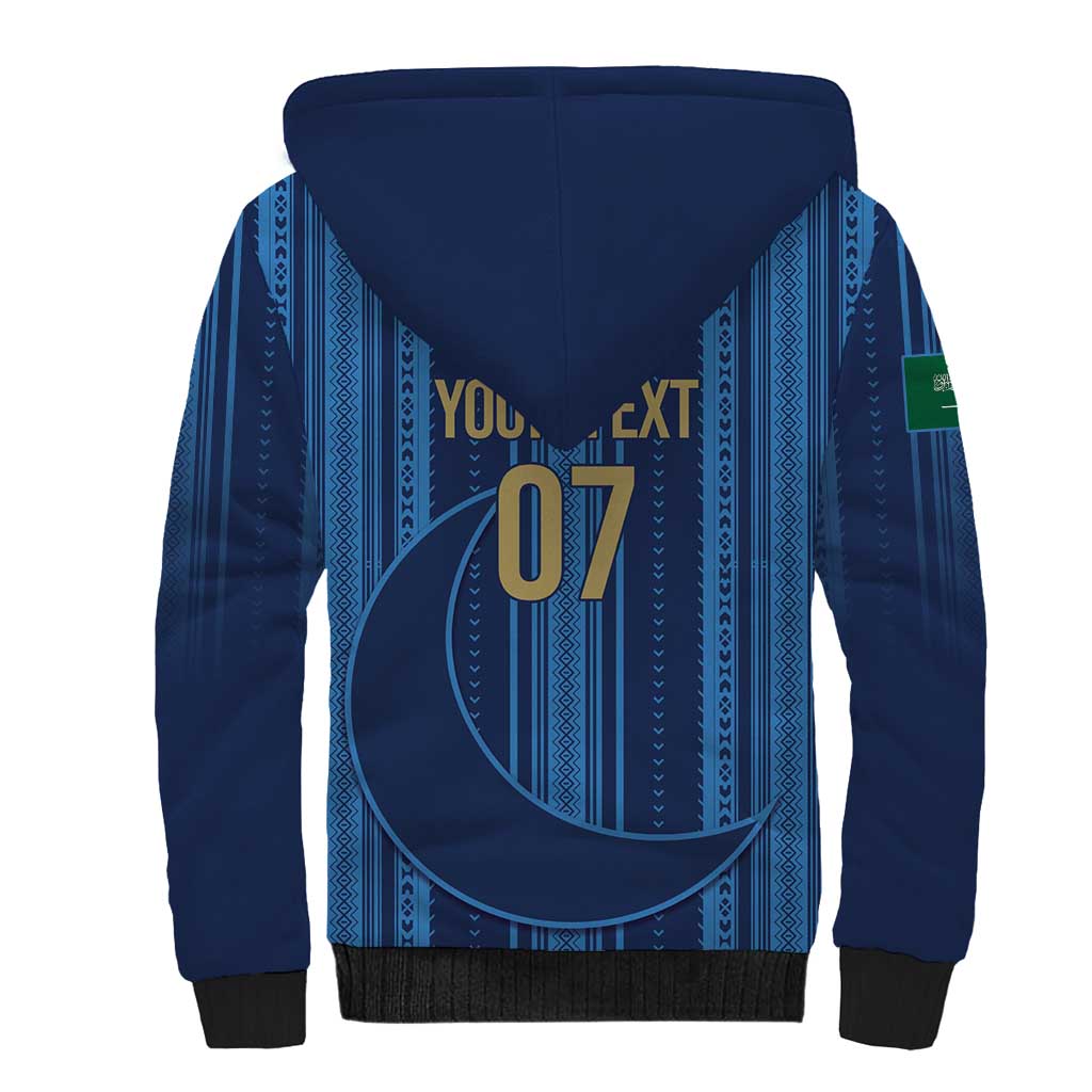 Saudi Football Al Zaeem Custom Sherpa Hoodie Crescent Moon - Wonder Print Shop