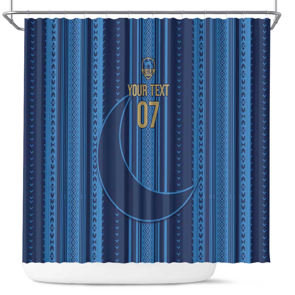 Saudi Football Al Zaeem Custom Shower Curtain Crescent Moon - Wonder Print Shop