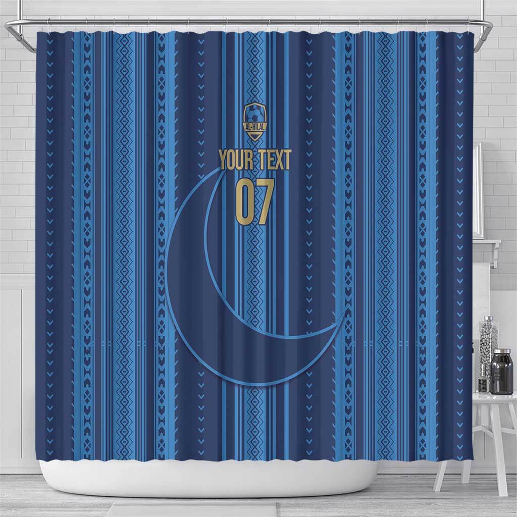 Saudi Football Al Zaeem Custom Shower Curtain Crescent Moon - Wonder Print Shop