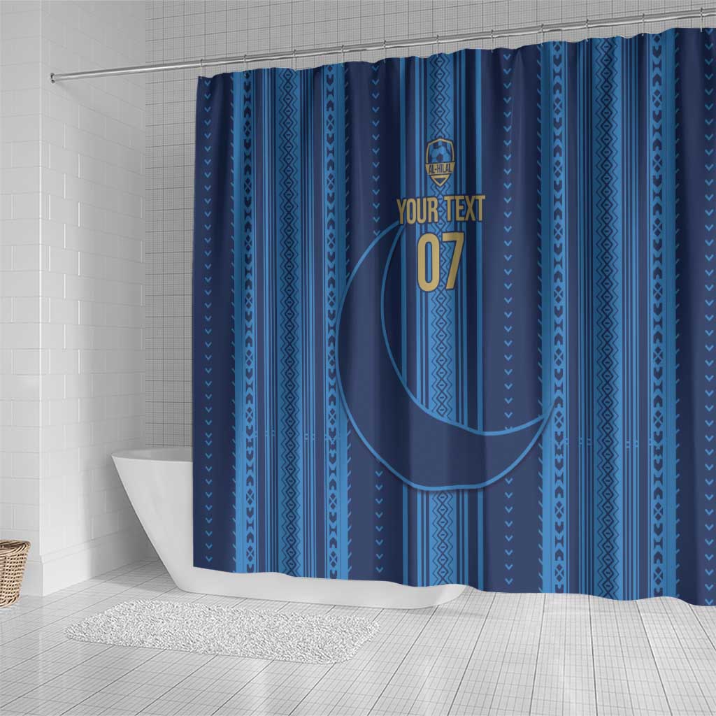 Saudi Football Al Zaeem Custom Shower Curtain Crescent Moon - Wonder Print Shop