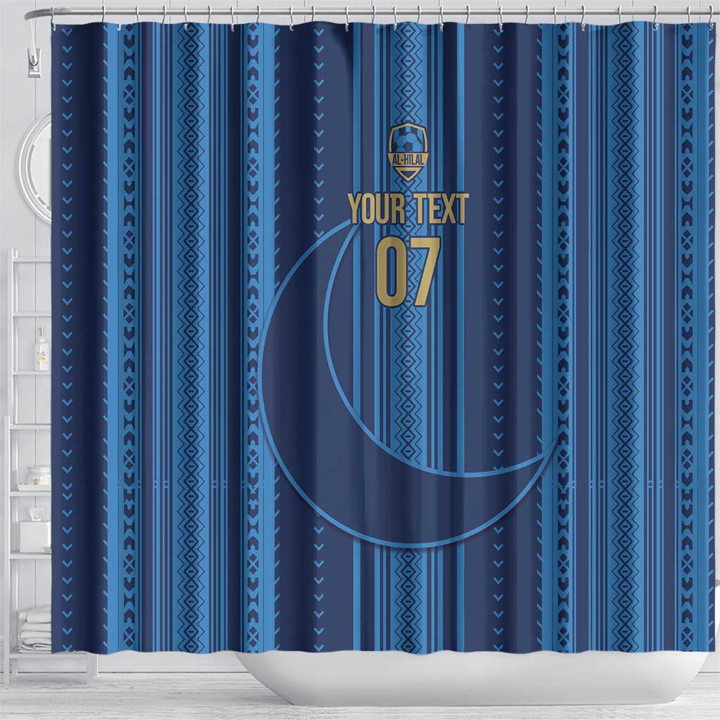 Saudi Football Al Zaeem Custom Shower Curtain Crescent Moon - Wonder Print Shop