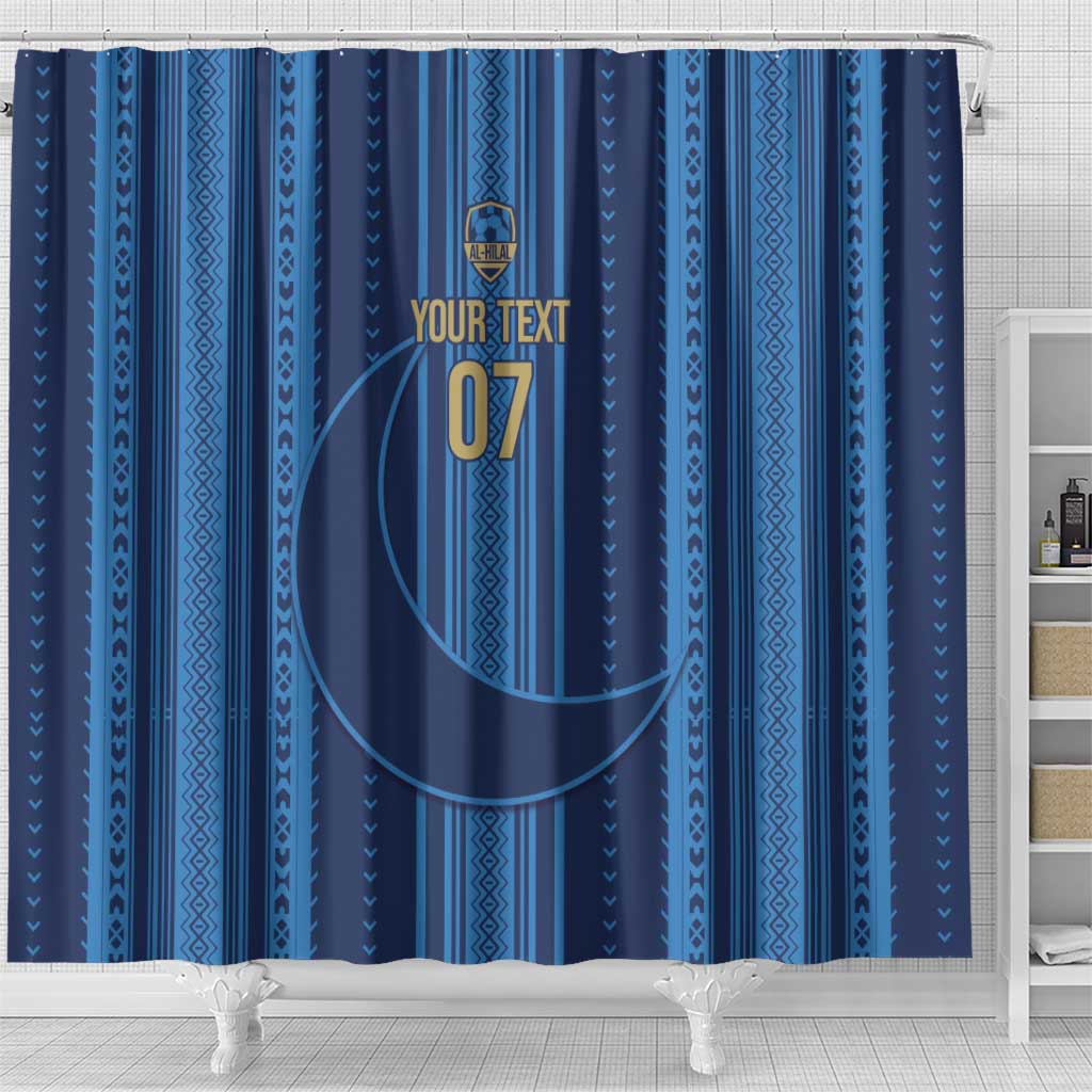 Saudi Football Al Zaeem Custom Shower Curtain Crescent Moon - Wonder Print Shop