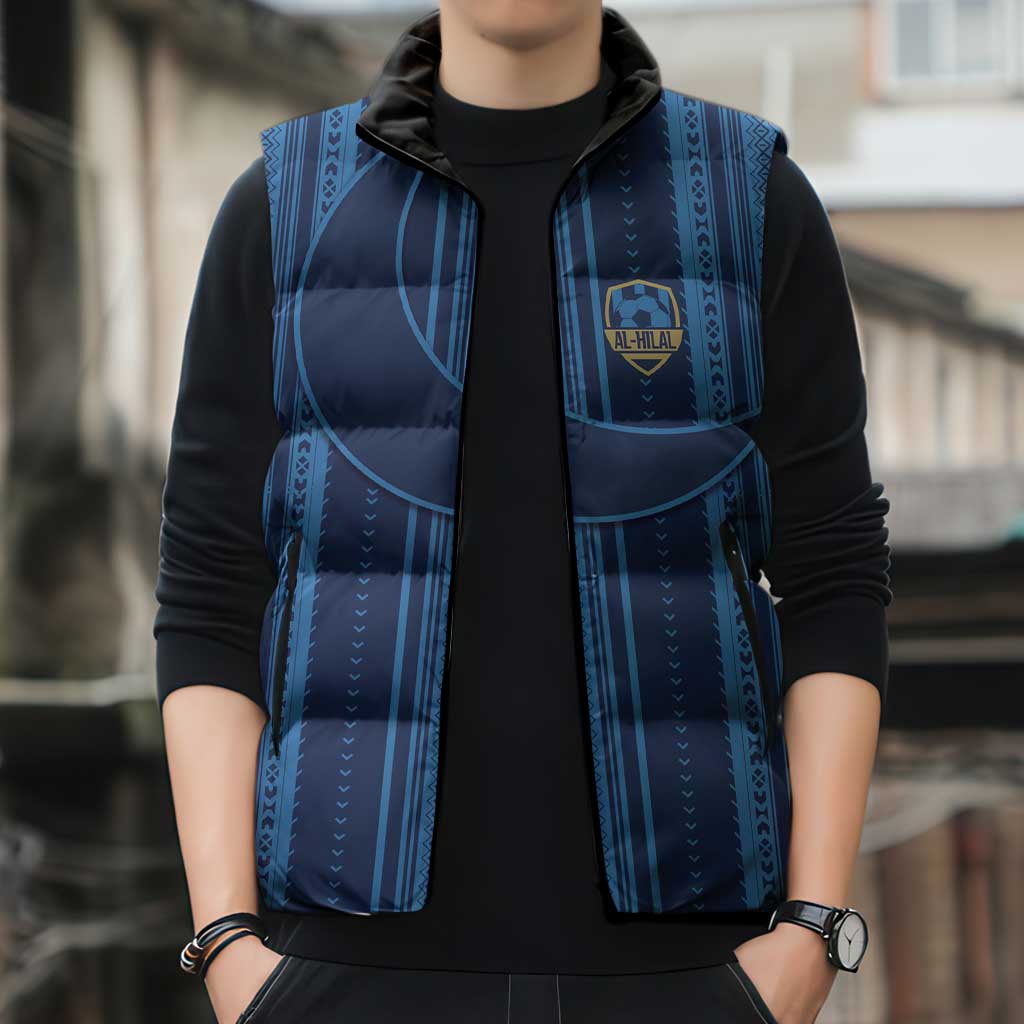 Saudi Football Al Zaeem Custom Sleeveless Puffer Jacket Crescent Moon - Wonder Print Shop