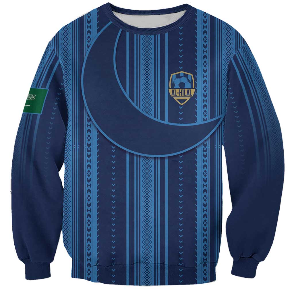 Saudi Football Al Zaeem Custom Sweatshirt Crescent Moon - Wonder Print Shop