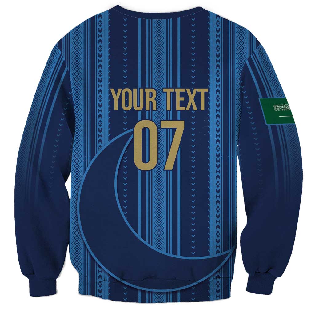Saudi Football Al Zaeem Custom Sweatshirt Crescent Moon - Wonder Print Shop