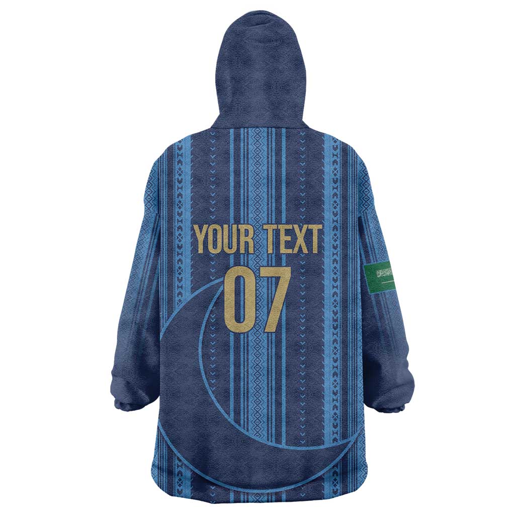 Saudi Football Al Zaeem Custom Wearable Blanket Hoodie Crescent Moon - Wonder Print Shop