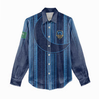 Saudi Football Al Zaeem Custom Women Casual Shirt Crescent Moon - Wonder Print Shop
