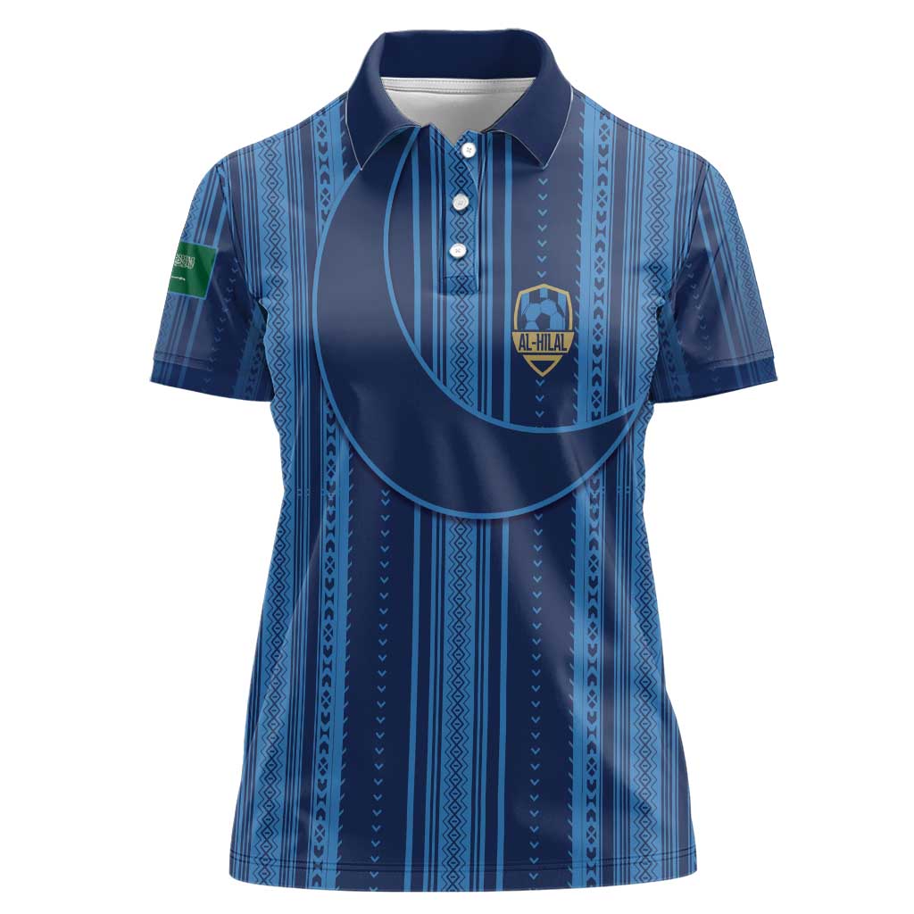 Saudi Football Al Zaeem Custom Women Polo Shirt Crescent Moon - Wonder Print Shop
