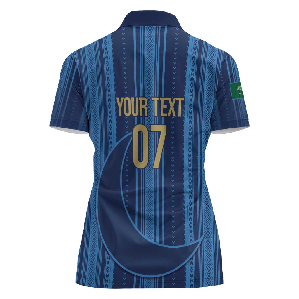 Saudi Football Al Zaeem Custom Women Polo Shirt Crescent Moon - Wonder Print Shop