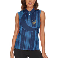 Saudi Football Al Zaeem Custom Women Sleeveless Polo Shirt Crescent Moon - Wonder Print Shop