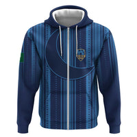 Saudi Football Al Zaeem Custom Zip Hoodie Crescent Moon - Wonder Print Shop