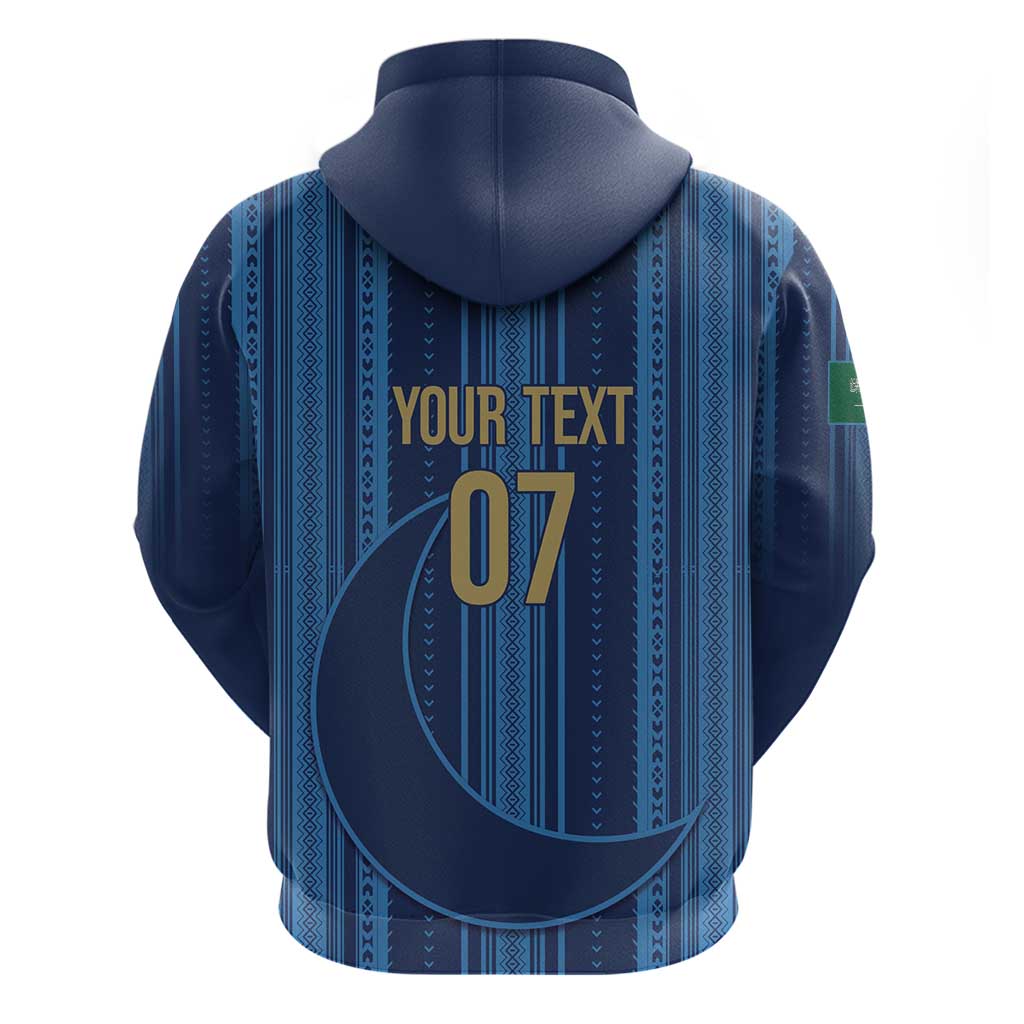 Saudi Football Al Zaeem Custom Zip Hoodie Crescent Moon - Wonder Print Shop
