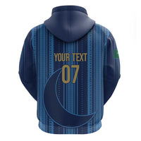 Saudi Football Al Zaeem Custom Zip Hoodie Crescent Moon - Wonder Print Shop