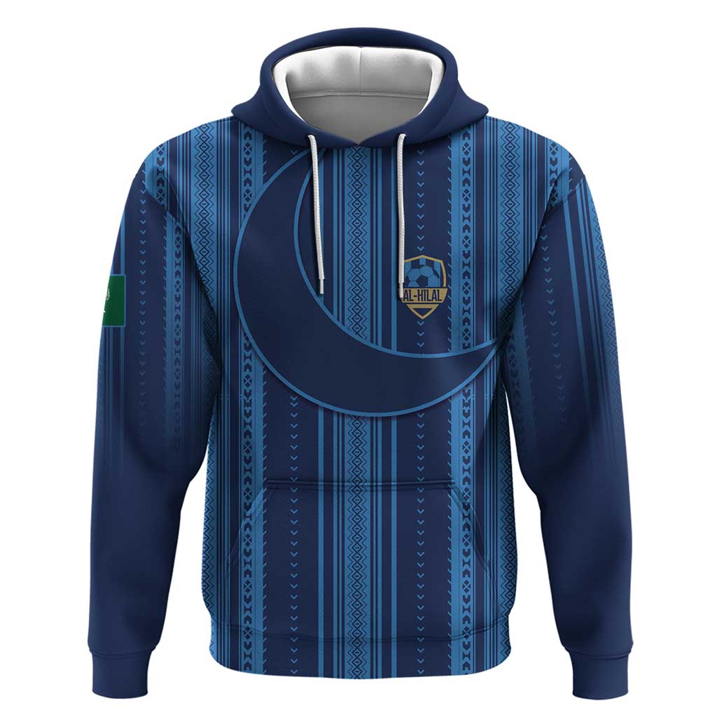 Saudi Football Al Zaeem Custom Zip Hoodie Crescent Moon - Wonder Print Shop
