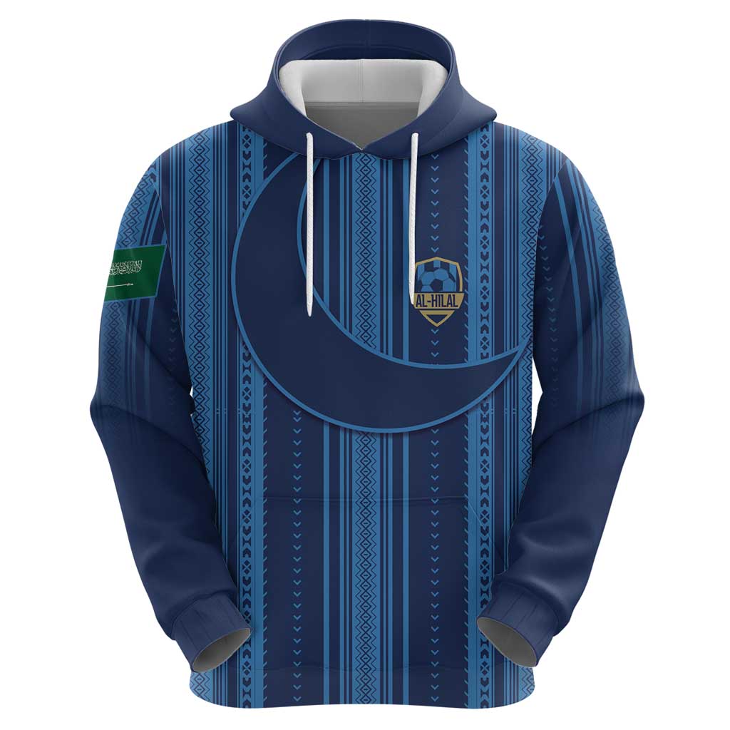 Saudi Football Al Zaeem Custom Zip Hoodie Crescent Moon - Wonder Print Shop