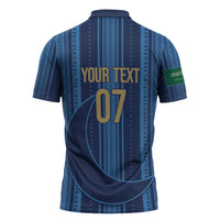 Saudi Football Al Zaeem Custom Zipper Polo Shirt Crescent Moon - Wonder Print Shop