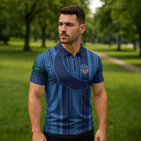 Saudi Football Al Zaeem Custom Zipper Polo Shirt Crescent Moon - Wonder Print Shop