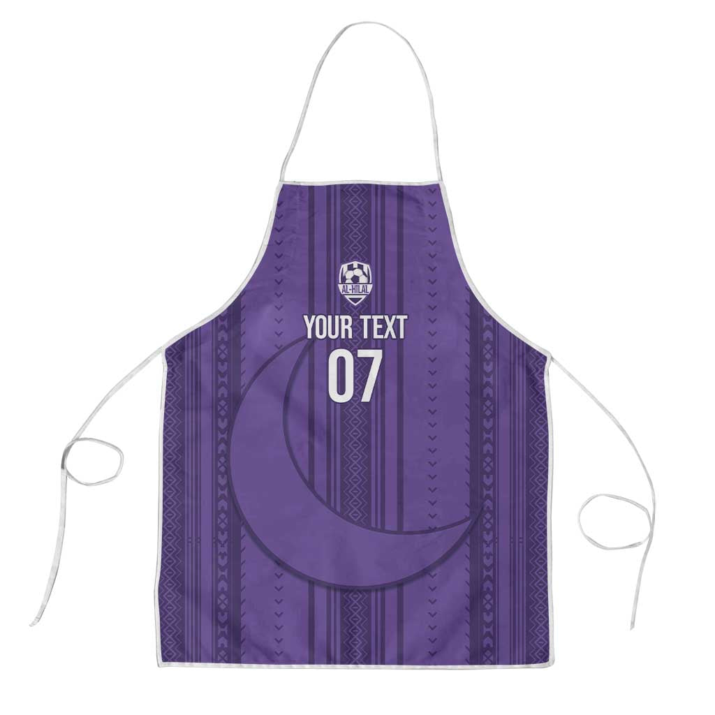 Saudi Football Al Zaeem Custom Apron Crescent Moon - Purple - Wonder Print Shop