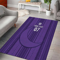Saudi Football Al Zaeem Custom Area Rug Crescent Moon - Purple - Wonder Print Shop