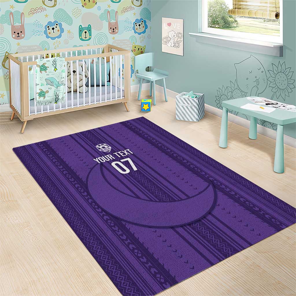 Saudi Football Al Zaeem Custom Area Rug Crescent Moon - Purple - Wonder Print Shop