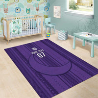 Saudi Football Al Zaeem Custom Area Rug Crescent Moon - Purple - Wonder Print Shop