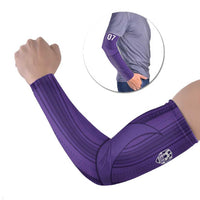 Saudi Football Al Zaeem Custom Arm Sleeves Crescent Moon - Purple - Wonder Print Shop