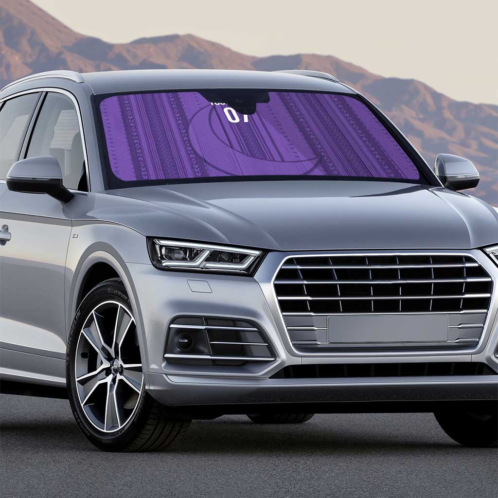 Saudi Football Al Zaeem Custom Auto Sun Shade Crescent Moon - Purple - Wonder Print Shop