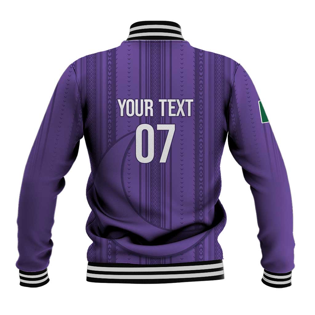 Saudi Football Al Zaeem Custom Baseball Jacket Crescent Moon - Purple - Wonder Print Shop