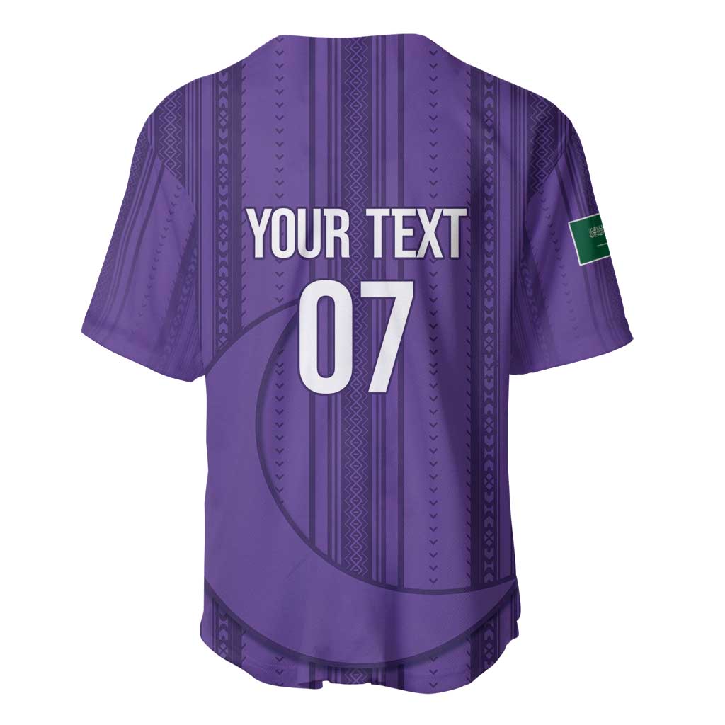 Saudi Football Al Zaeem Custom Baseball Jersey Crescent Moon - Purple - Wonder Print Shop