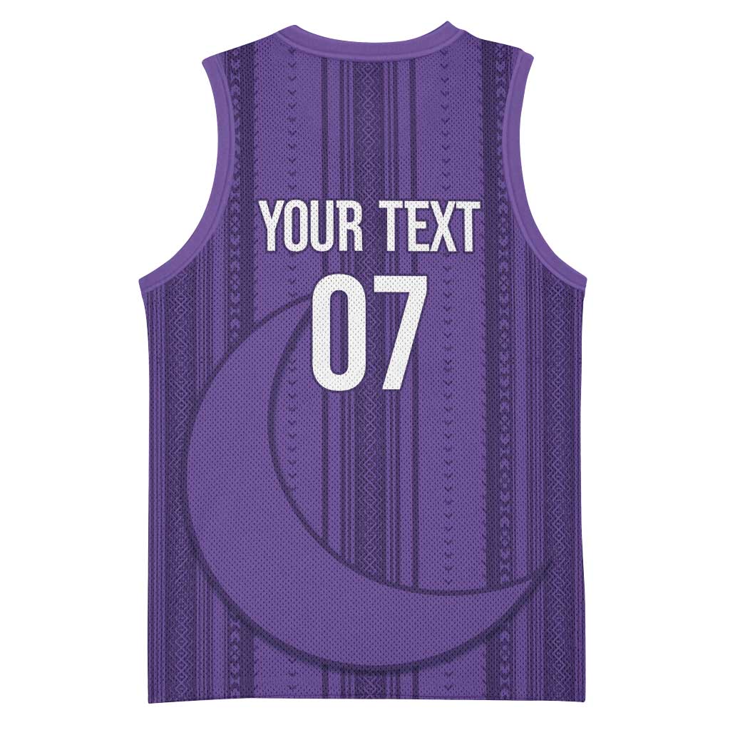 Saudi Football Al Zaeem Custom Basketball Jersey Crescent Moon - Purple - Wonder Print Shop