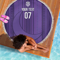 Saudi Football Al Zaeem Custom Beach Blanket Crescent Moon - Purple - Wonder Print Shop
