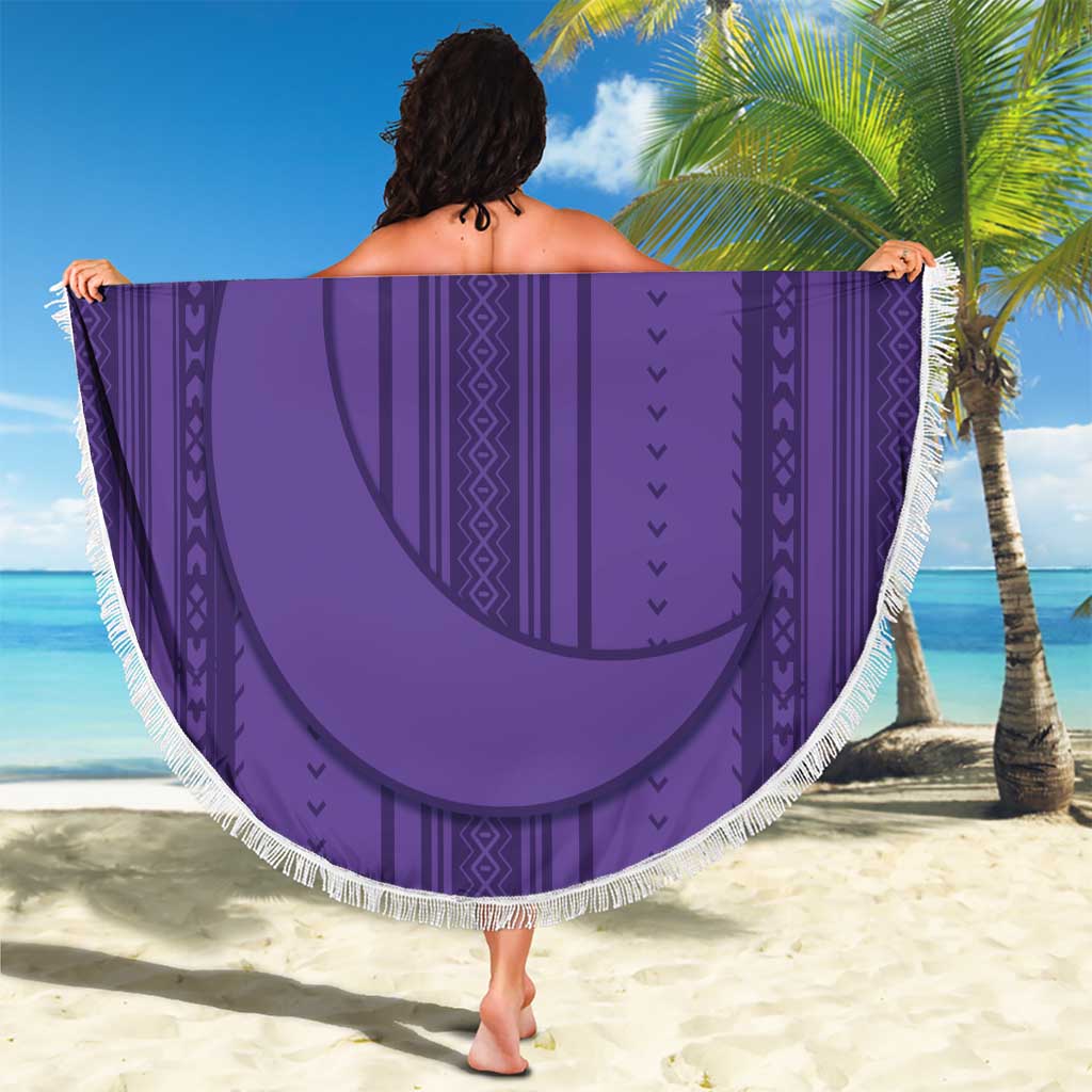 Saudi Football Al Zaeem Custom Beach Blanket Crescent Moon - Purple - Wonder Print Shop