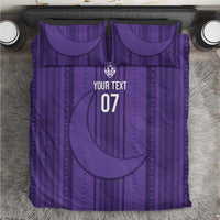 Saudi Football Al Zaeem Custom Bedding Set Crescent Moon - Purple - Wonder Print Shop