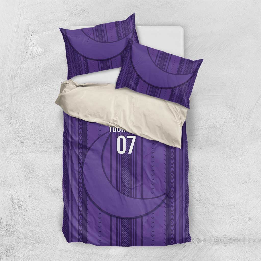 Saudi Football Al Zaeem Custom Bedding Set Crescent Moon - Purple - Wonder Print Shop
