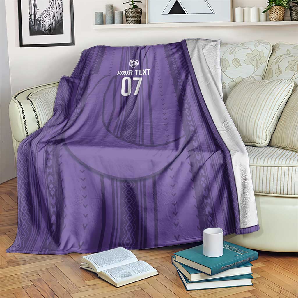 Saudi Football Al Zaeem Custom Blanket Crescent Moon - Purple - Wonder Print Shop