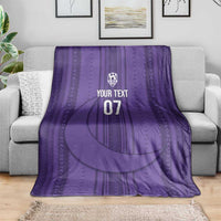 Saudi Football Al Zaeem Custom Blanket Crescent Moon - Purple - Wonder Print Shop
