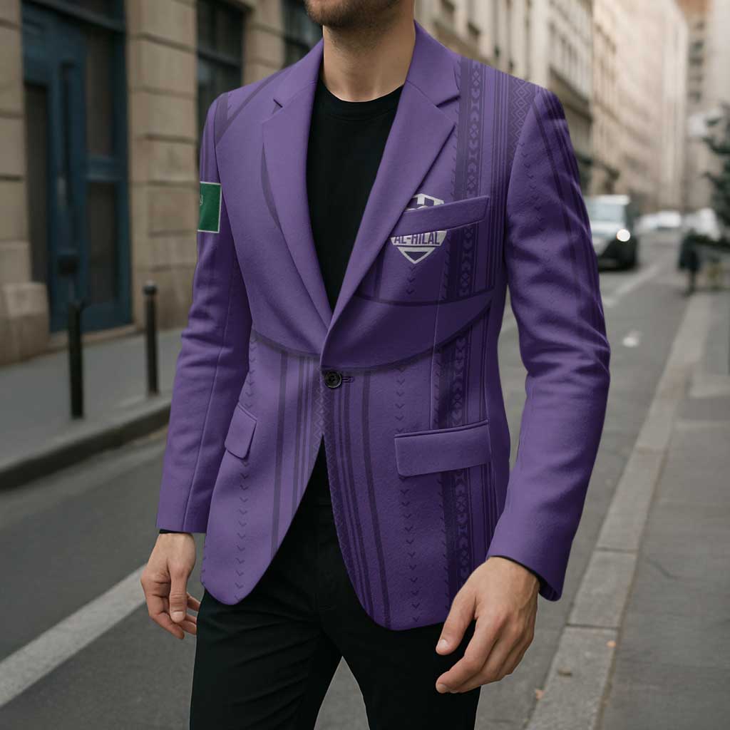 Saudi Football Al Zaeem Custom Blazer Crescent Moon - Purple - Wonder Print Shop
