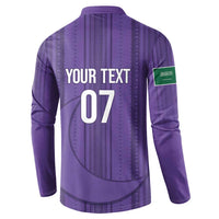 Saudi Football Al Zaeem Custom Button Sweatshirt Crescent Moon - Purple - Wonder Print Shop