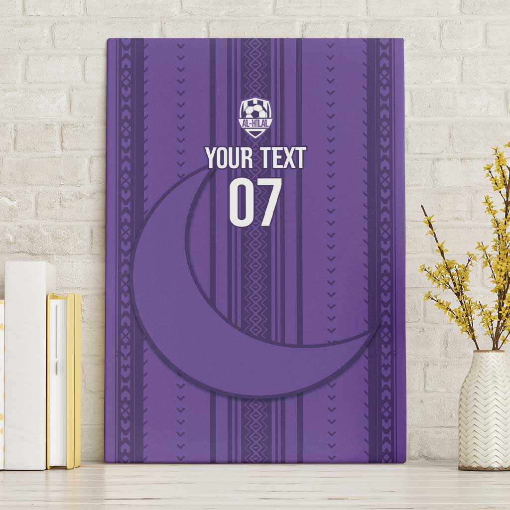 Saudi Football Al Zaeem Custom Canvas Wall Art Crescent Moon - Purple - Wonder Print Shop