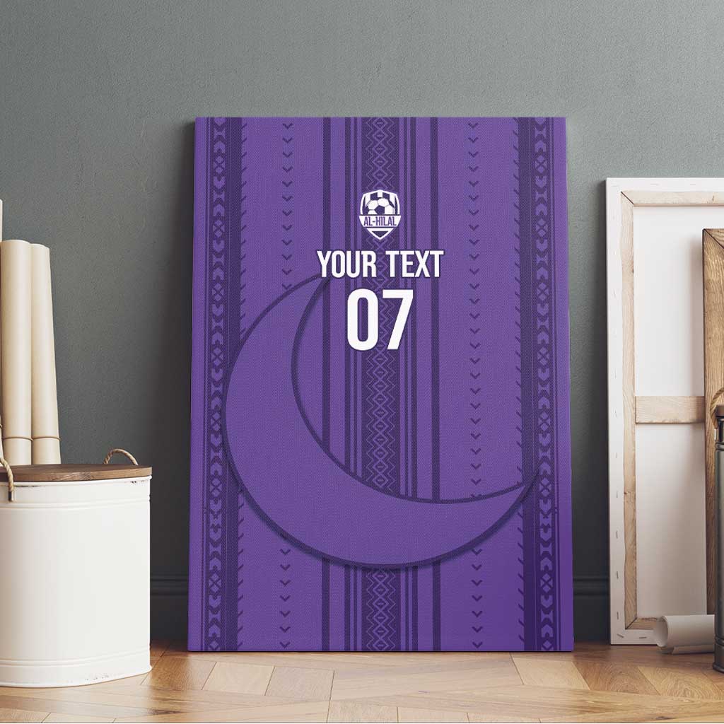 Saudi Football Al Zaeem Custom Canvas Wall Art Crescent Moon - Purple - Wonder Print Shop