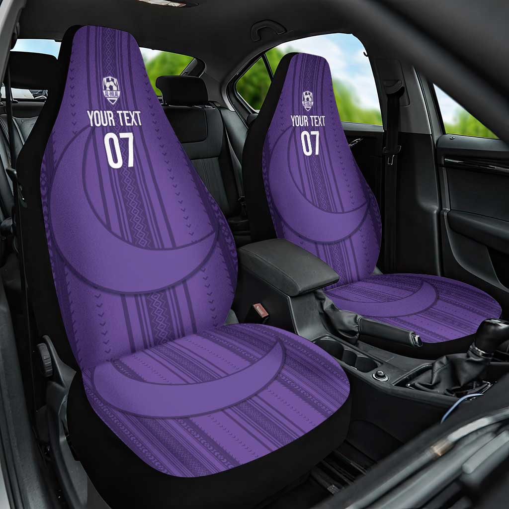 Saudi Football Al Zaeem Custom Car Seat Cover Crescent Moon - Purple - Wonder Print Shop