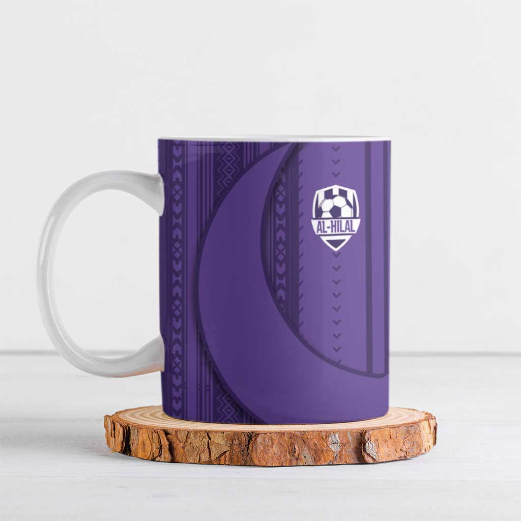 Saudi Football Al Zaeem Ceramic Mug Crescent Moon - Purple - Wonder Print Shop
