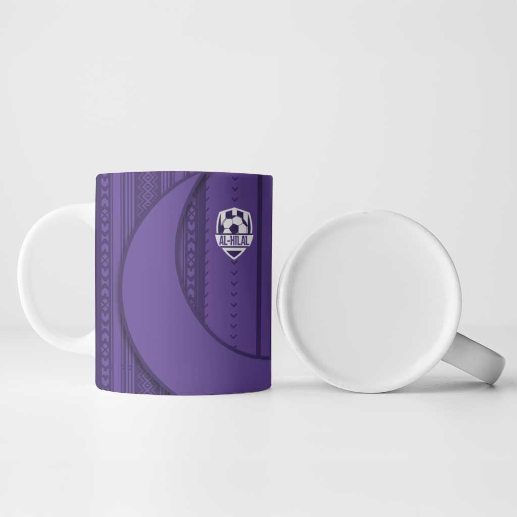 Saudi Football Al Zaeem Ceramic Mug Crescent Moon - Purple - Wonder Print Shop