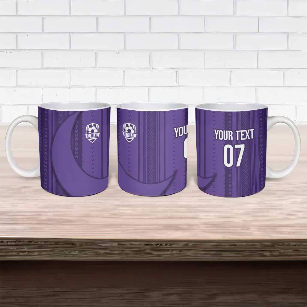 Saudi Football Al Zaeem Ceramic Mug Crescent Moon - Purple - Wonder Print Shop