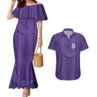 Saudi Football Al Zaeem Custom Couples Matching Mermaid Dress and Hawaiian Shirt Crescent Moon - Purple - Wonder Print Shop
