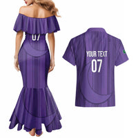 Saudi Football Al Zaeem Custom Couples Matching Mermaid Dress and Hawaiian Shirt Crescent Moon - Purple - Wonder Print Shop