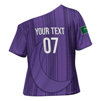 Saudi Football Al Zaeem Custom Cross Shoulder Shirt Crescent Moon - Purple - Wonder Print Shop